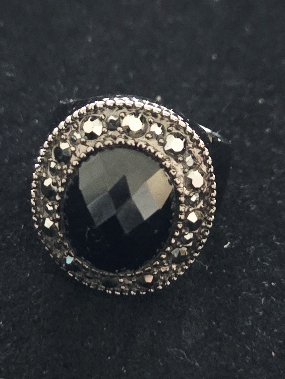Onyx Cocktail Ring By Premier Designs Sz 7.5 Aprox